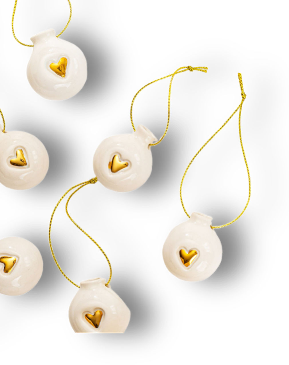 Porcelain Set Of 2 Christmas Tree Ornaments - ZLATNAporcelain