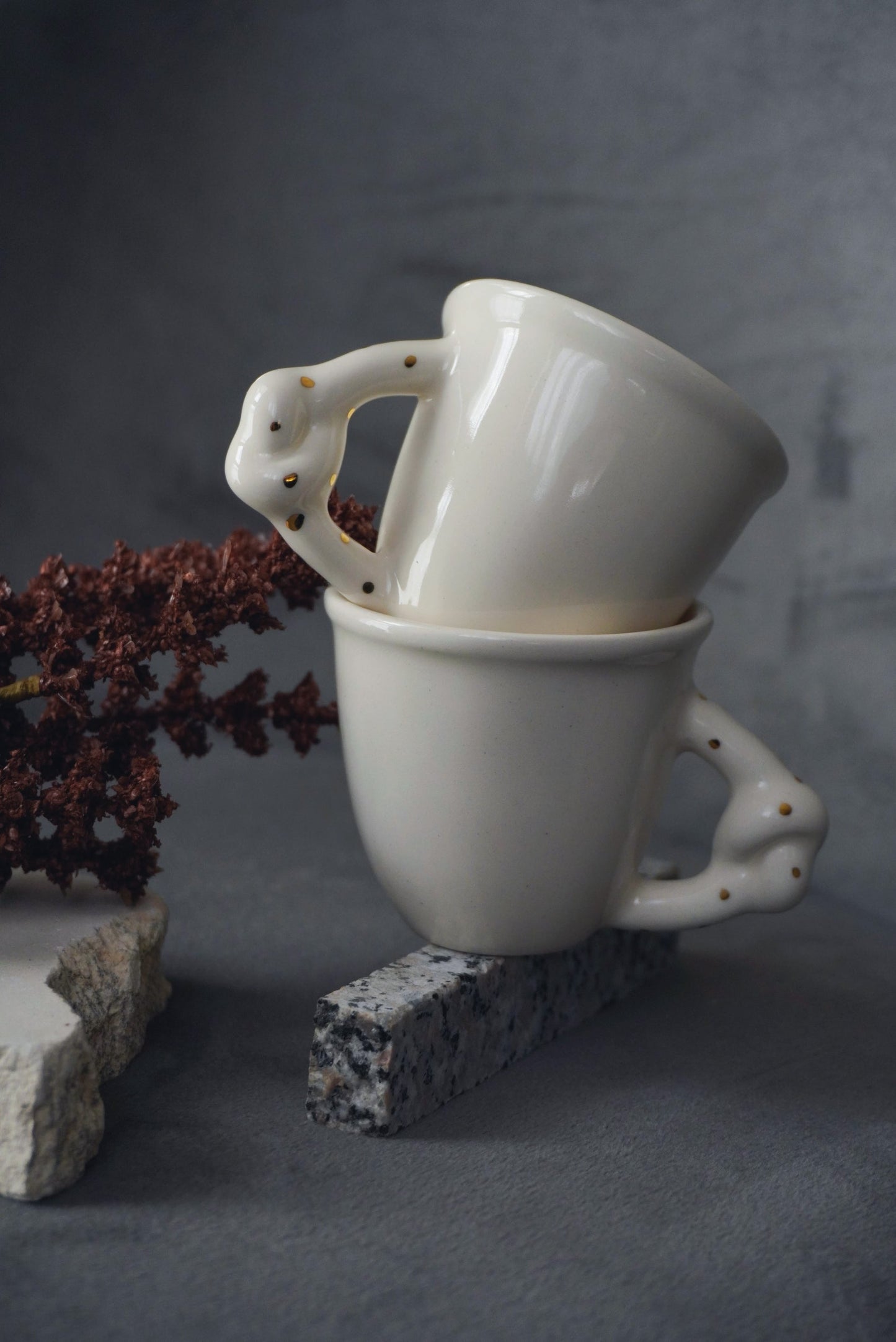 Porcelain Espresso Cups Set KNOT - ZLATNAporcelain