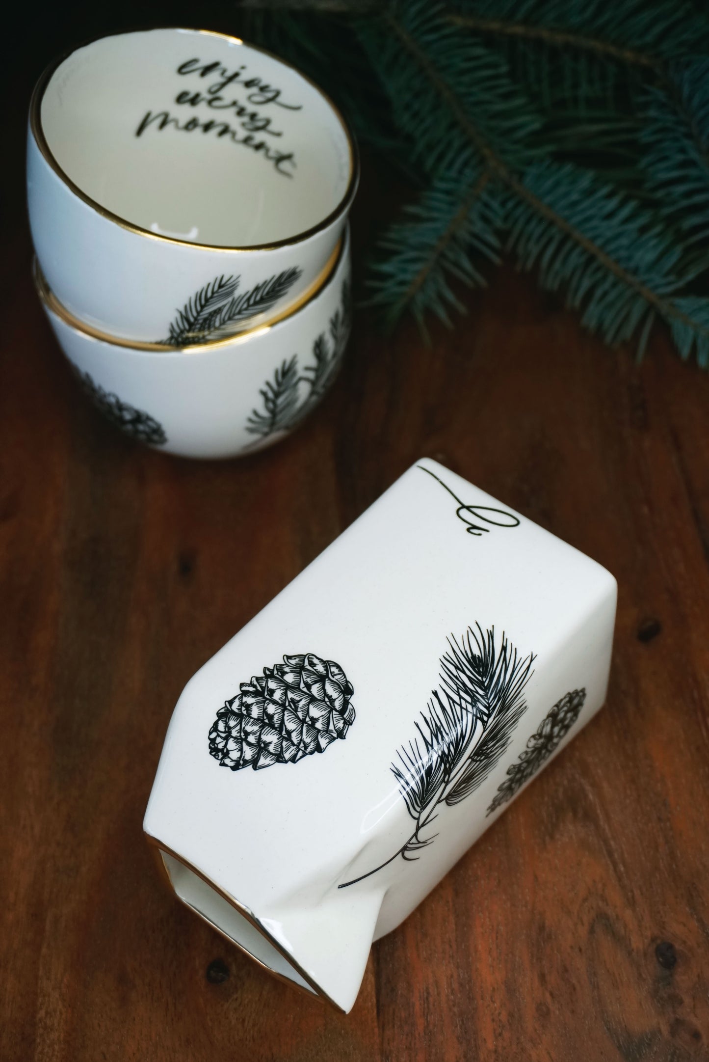 Porcelain Small Milk Jug/Vase FOREST - ZLATNAporcelain