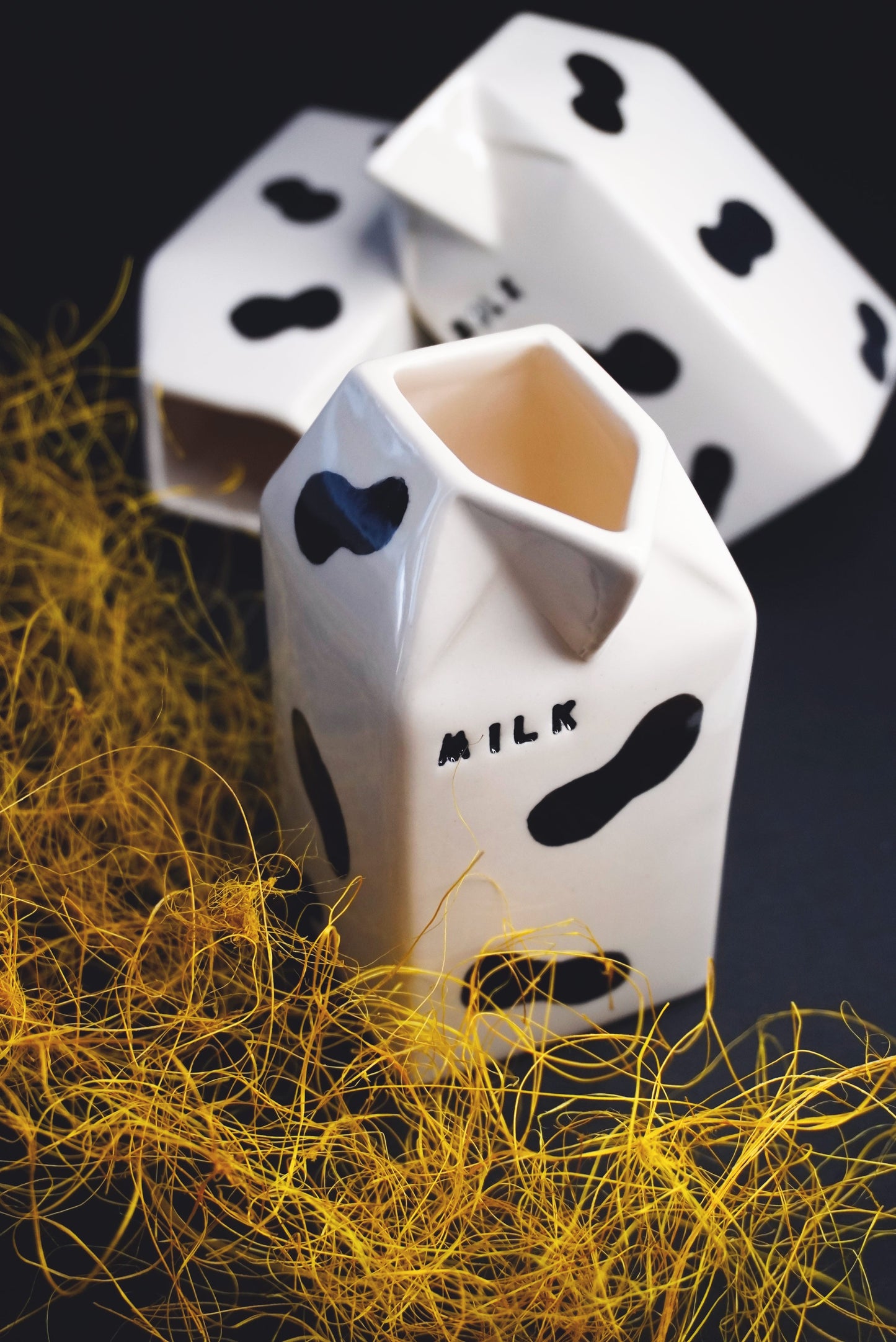 Porcelain Small Milk Pitcher/Vase With Cow Design