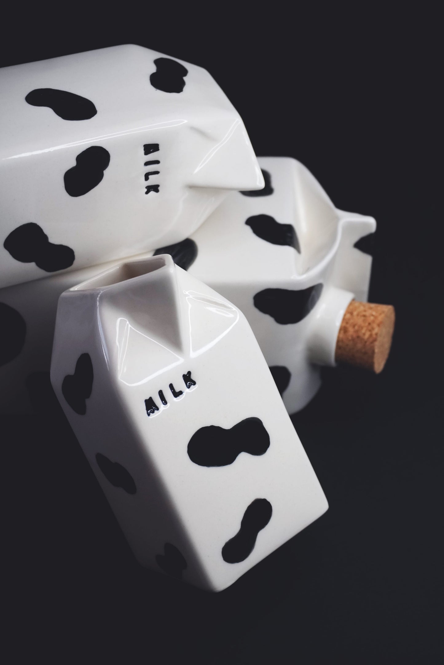 Porcelain Small Milk Pitcher/Vase With Cow Design