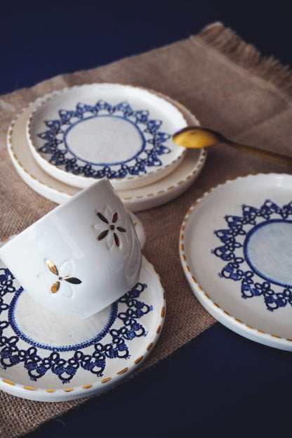 Porcelain Coffee Mug Golden Flower