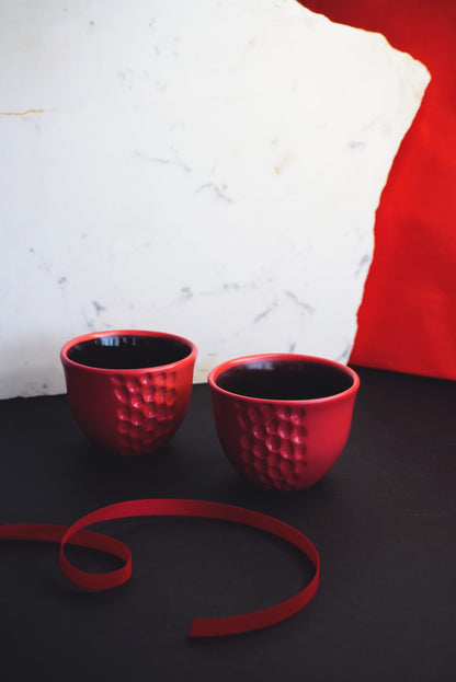 Porcelain Coffee Cup Red Matte