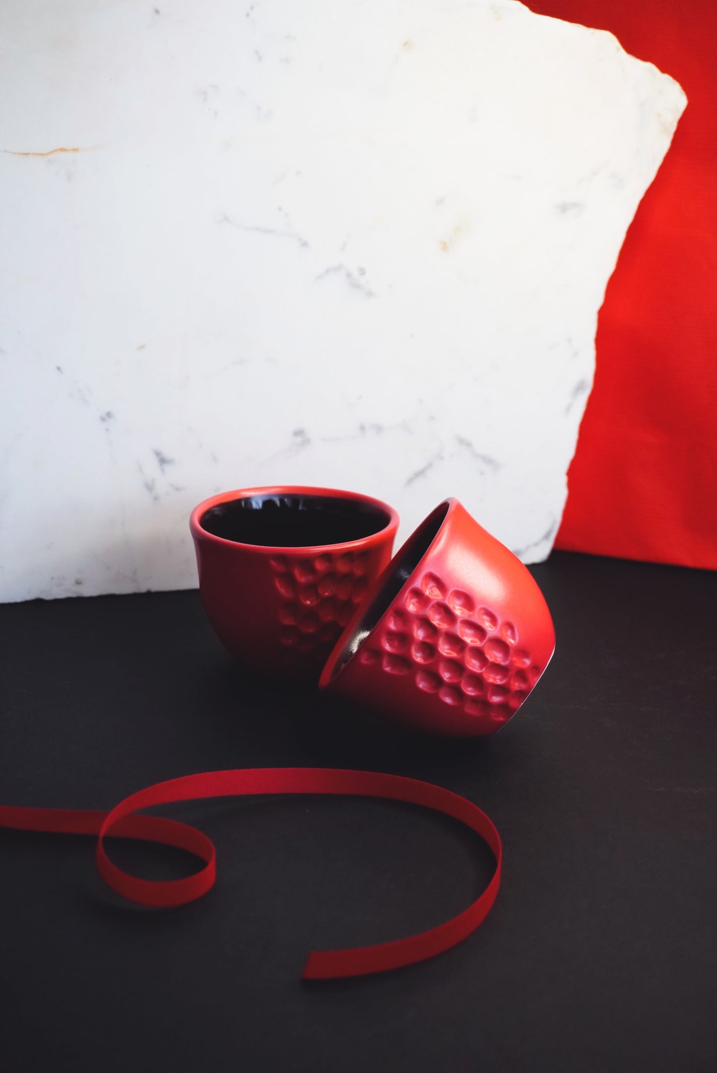 Porcelain Coffee Cup Red Matte