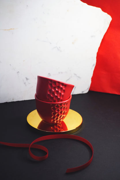 Porcelain Coffee Cup Red Matte