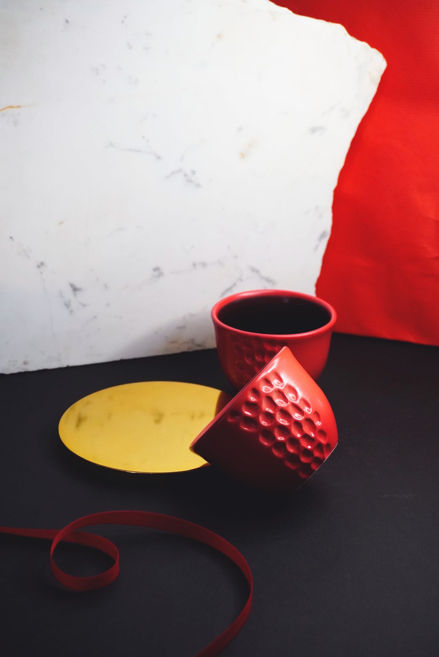 Porcelain Coffee Cup Red Matte