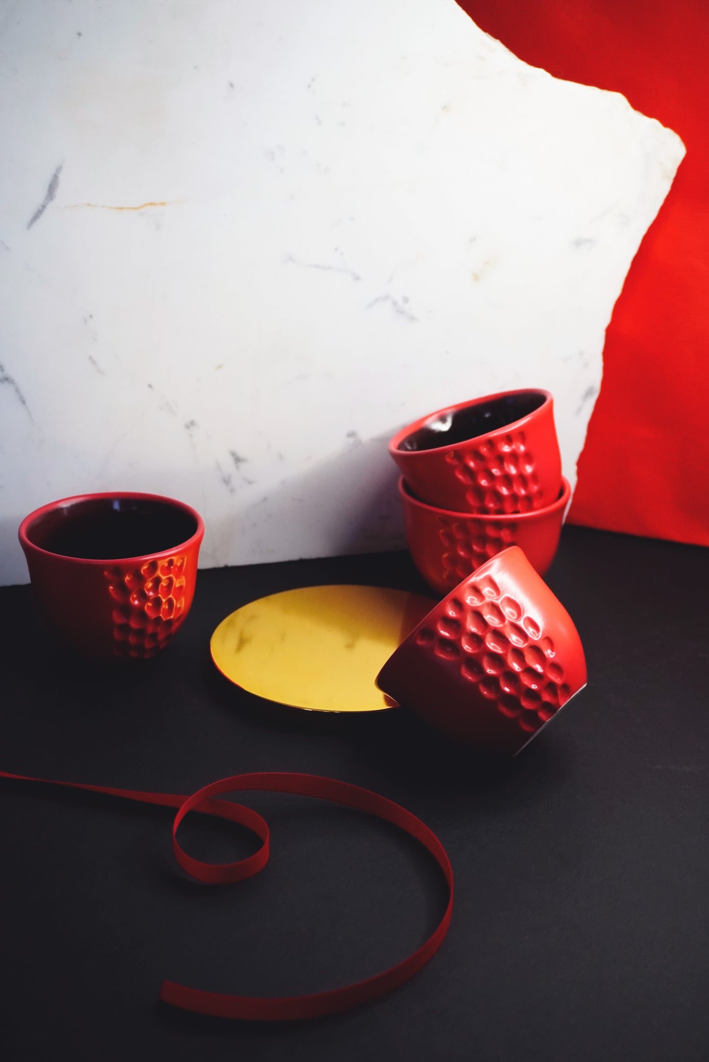 Porcelain Coffee Cup Red Matte