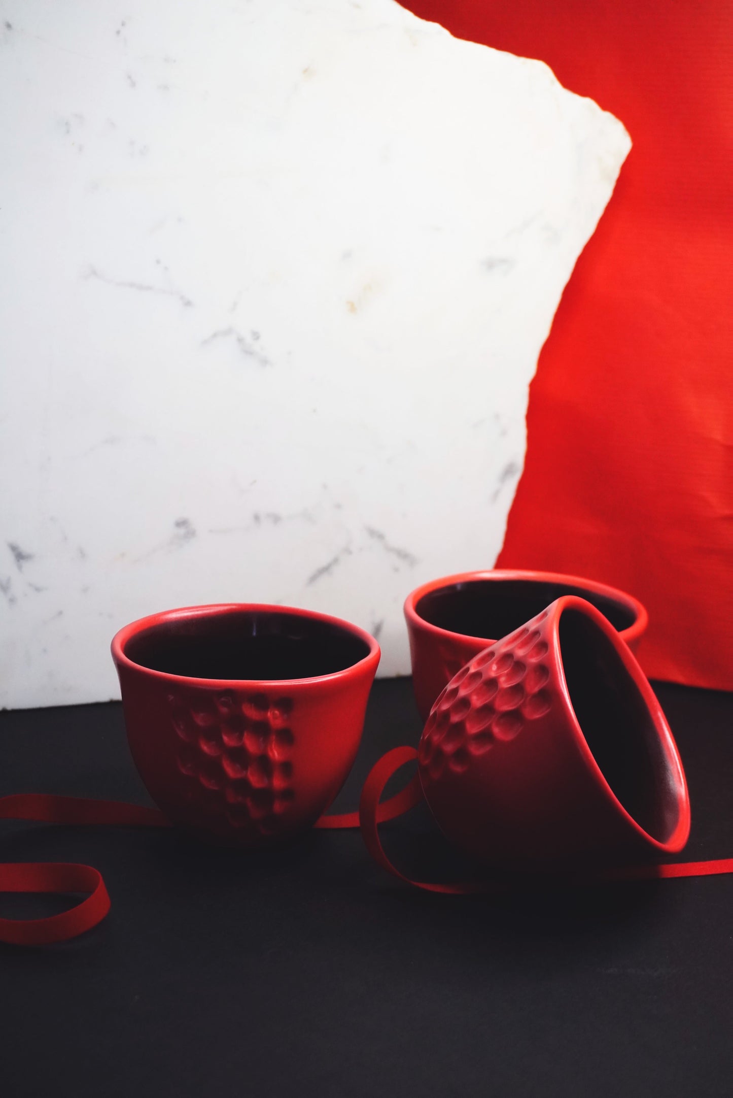 Porcelain Coffee Cup Red Matte