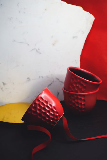 Porcelain Coffee Cup Red Matte