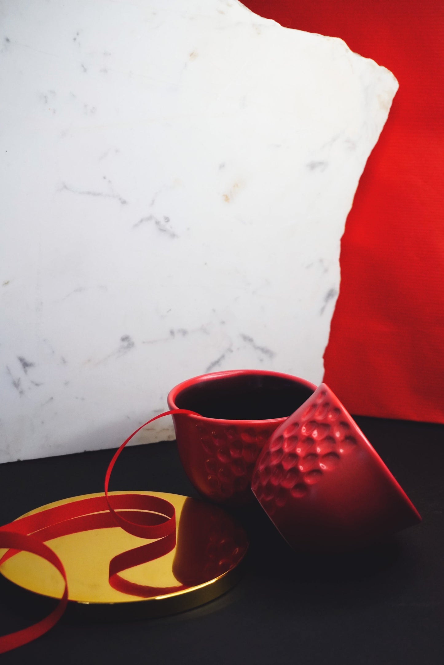 Porcelain Coffee Cup Red Matte