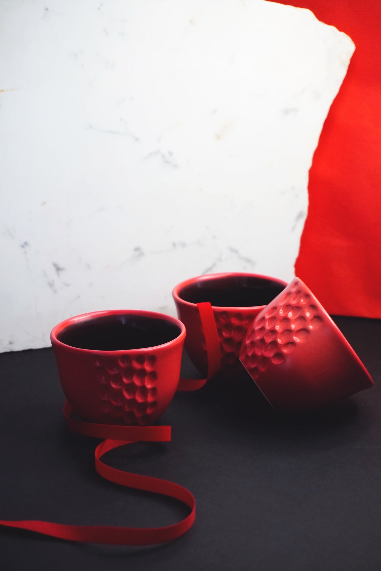 Porcelain Coffee Cup Red Matte