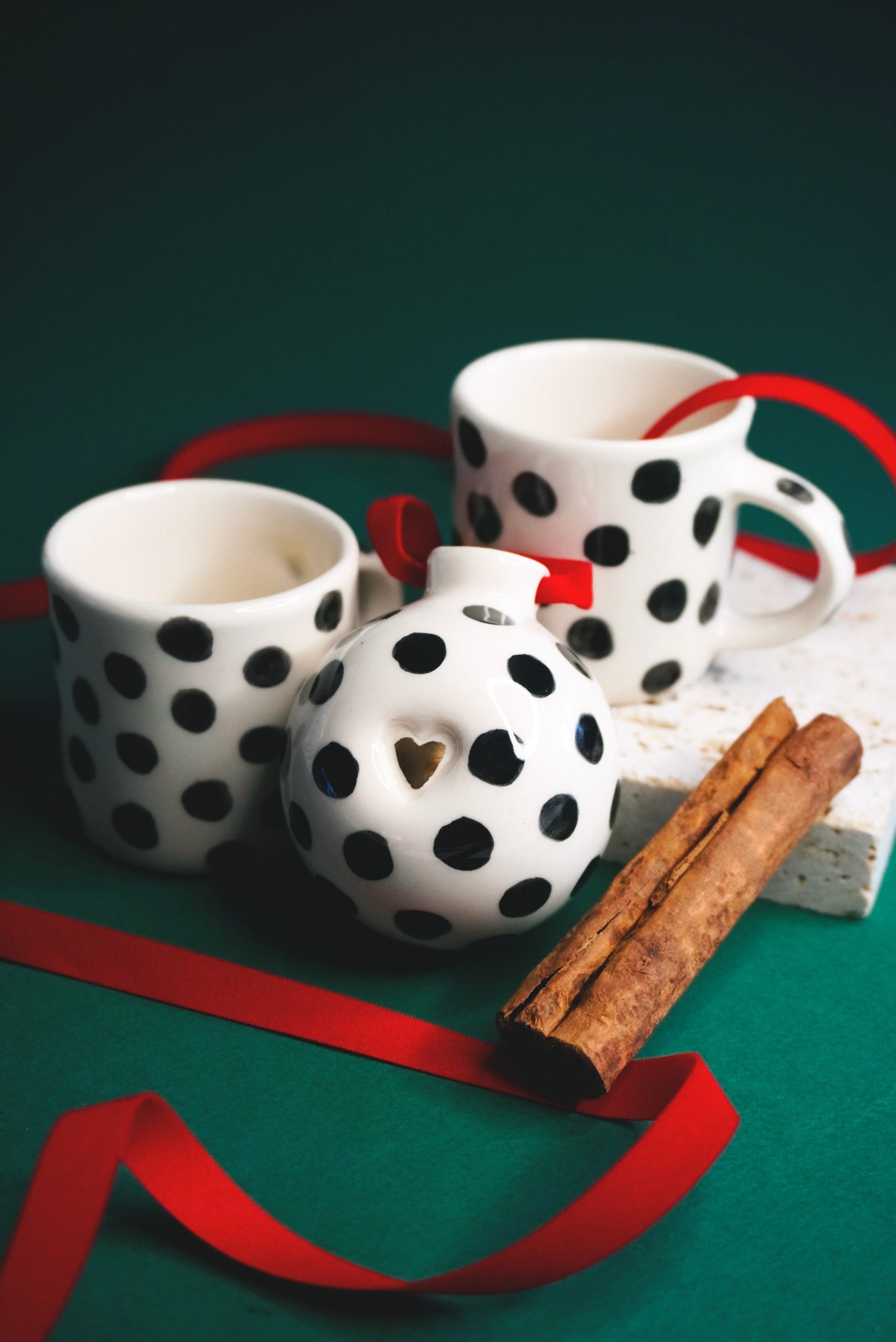 Porcelain 3 Pieces Christmas Gift Set POLKA DOTS