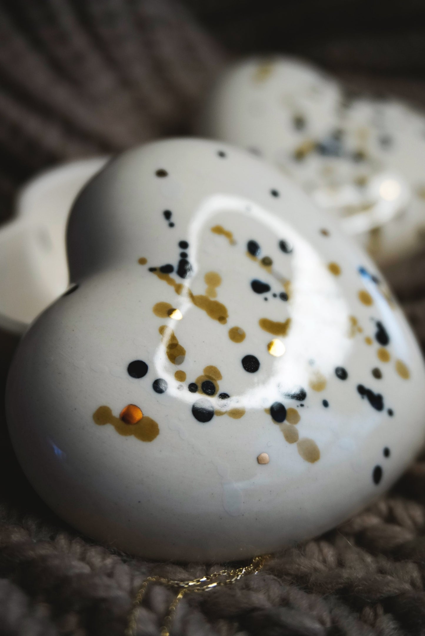 Porcelain Heart-Shaped Jewellery Box With Lid - Splashes