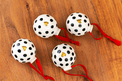 Porcelain Christmas Ornament POLKA DOTS - ZLATNAporcelain