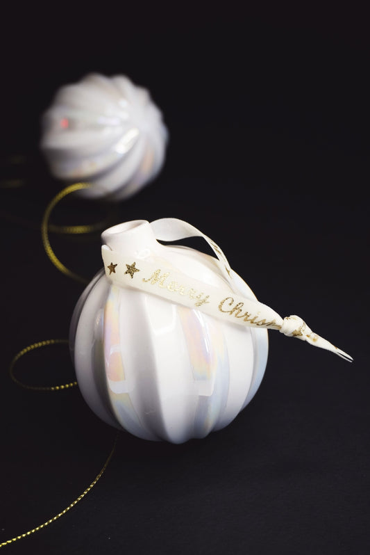 Porcelain Christmas Tree Ornament PEARL - ZLATNAporcelain