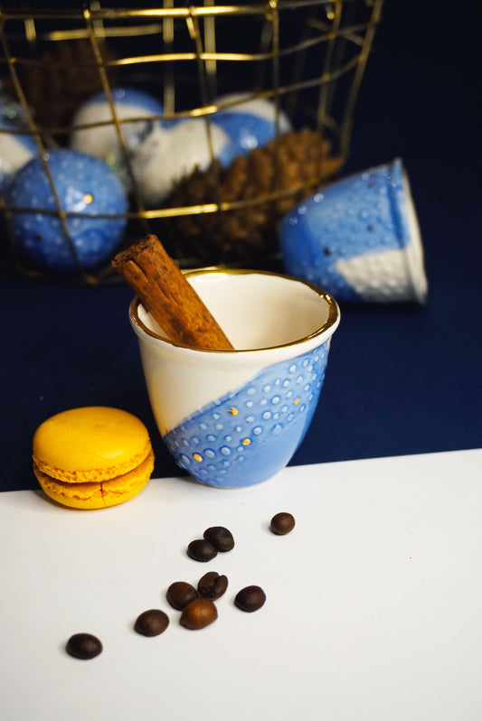 Porcelain Espresso Cups Set BLUE & GOLD - ZLATNAporcelain