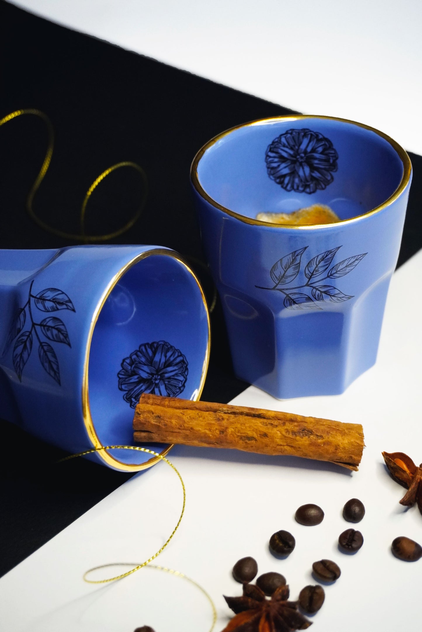Porcelain Coffee Cup LILAC & GOLD - ZLATNAporcelain
