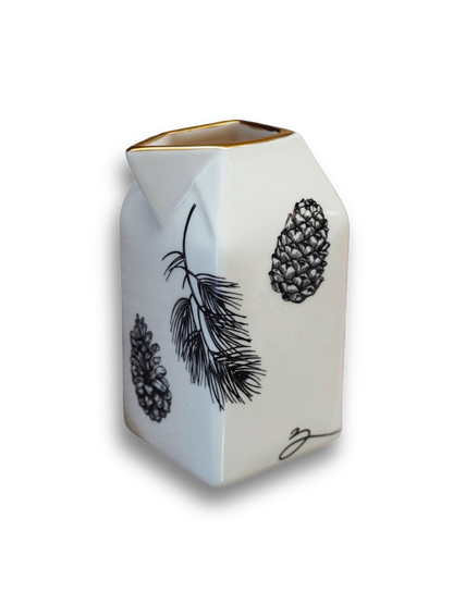 Porcelain Small Milk Jug/Vase FOREST - ZLATNAporcelain