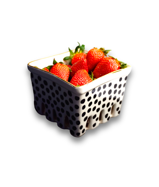 Porcelain Berry Basket Polka Dots