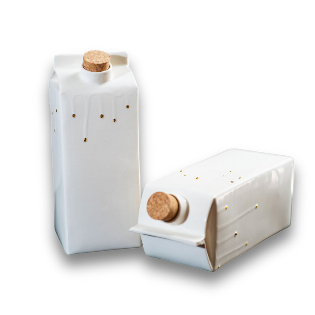 Porcelain Golden Drops Big Milk Jug/Vase - ZLATNAporcelain