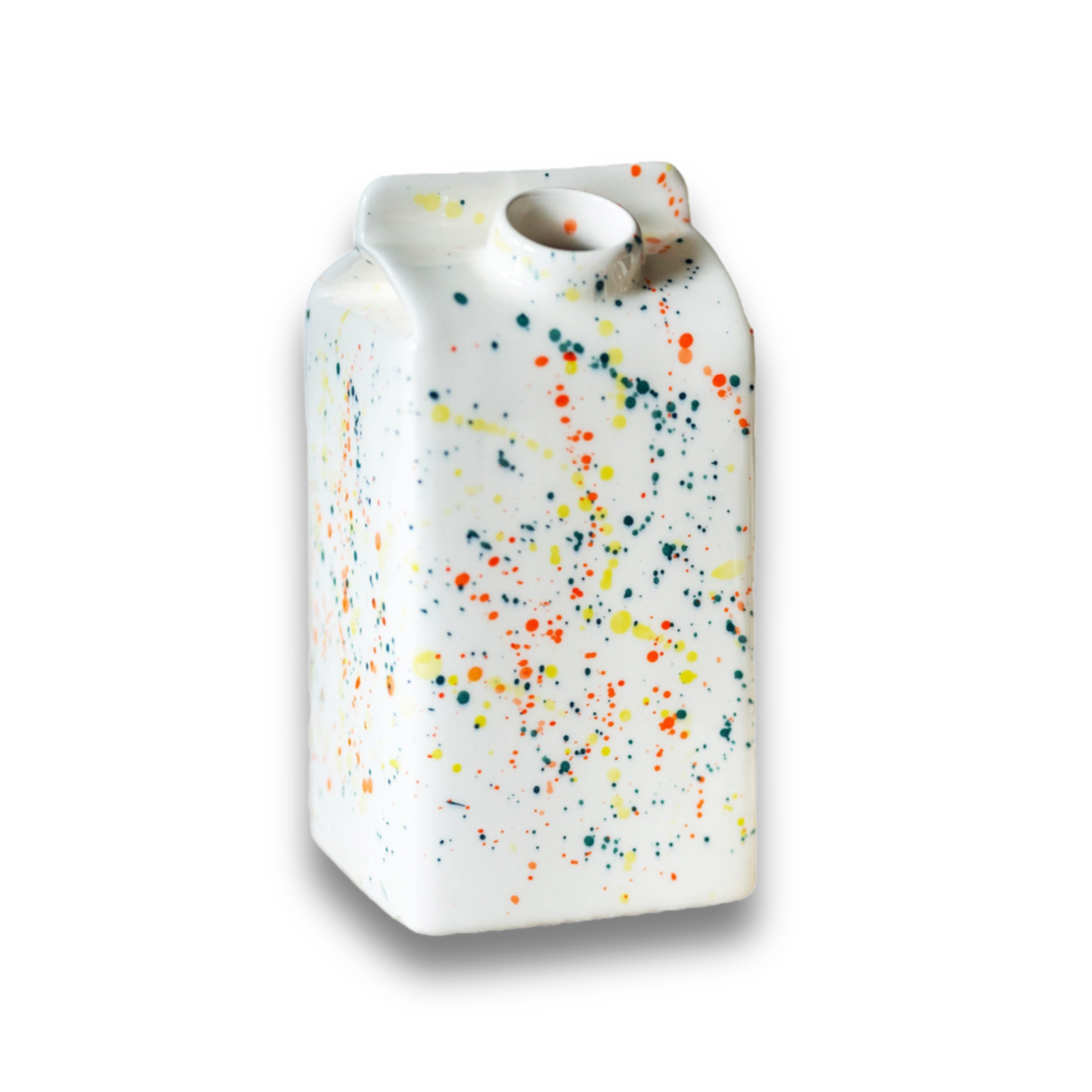 Porcelain small milk jug/vase RAINBOW SPLASHES - ZLATNAporcelain