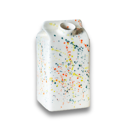 Porcelain small milk jug/vase RAINBOW SPLASHES - ZLATNAporcelain