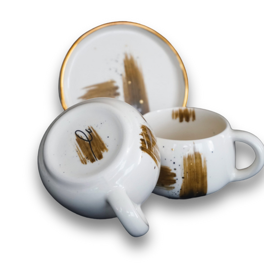 Porcelain Coffee/Tea Mug Nude Brush Strokes - ZLATNAporcelain