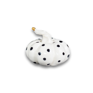 Open image in slideshow, Polka Dots Pumpkin Statue With Gold - ZLATNAporcelain
