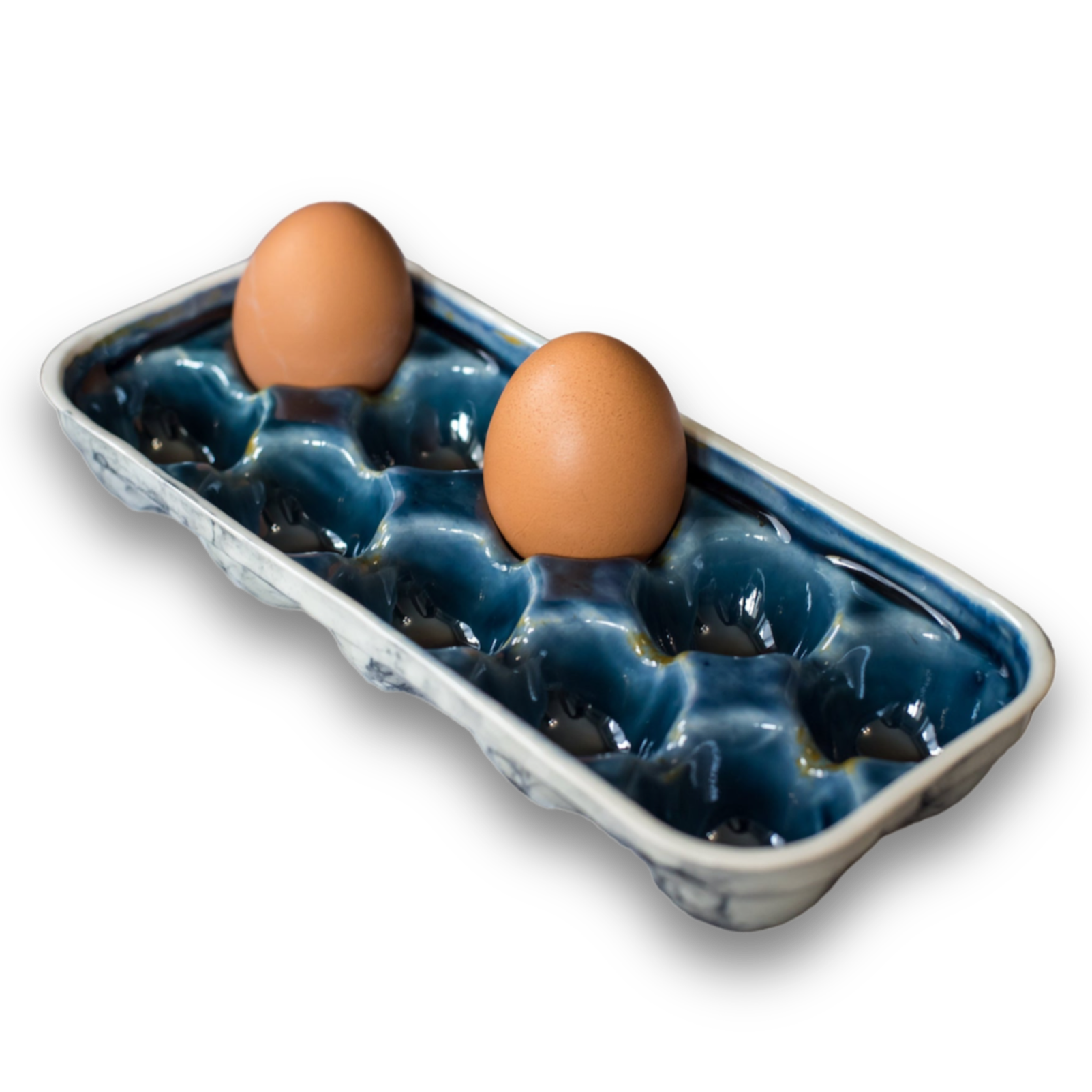 Porcelain Egg Tray Blue Art Glaze - ZLATNAporcelain