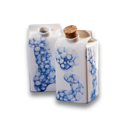 Porcelain Small Milk Jug/Vase Blue Bubbles - ZLATNAporcelain