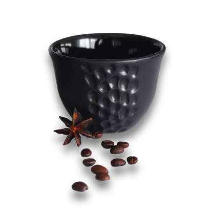 Porcelain Cappuccino Cup Black Matte - ZLATNAporcelain