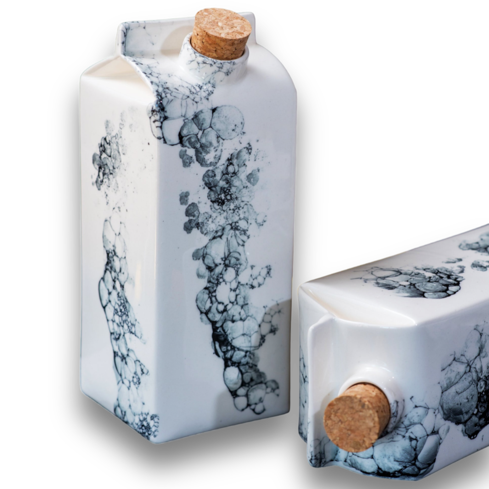 Porcelain Milk Jug/Vase Black Bubbles - ZLATNAporcelain