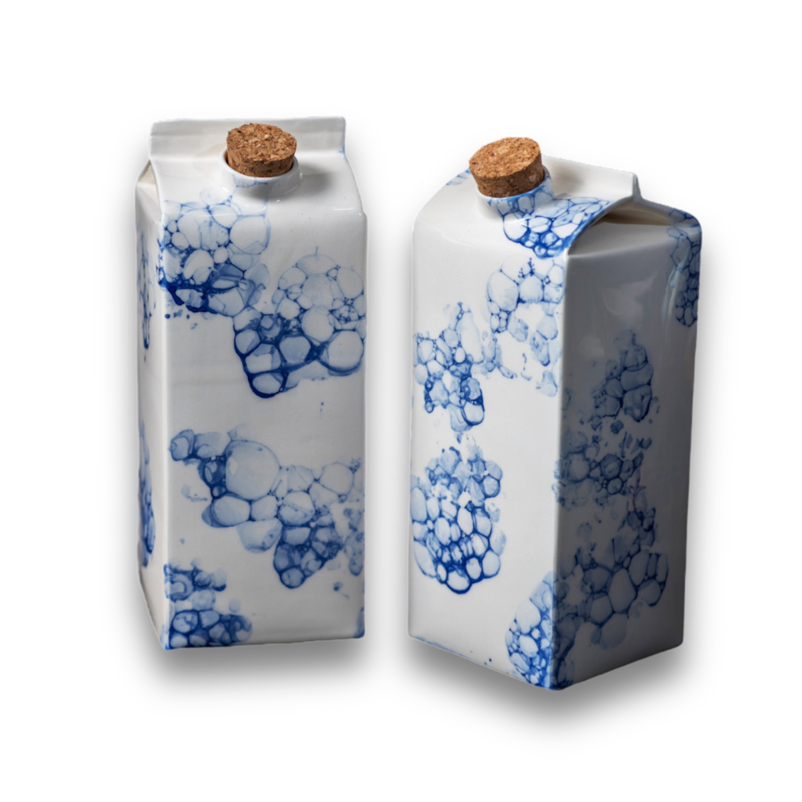 Porcelain Milk Jug/Vase Blue Bubbles - ZLATNAporcelain