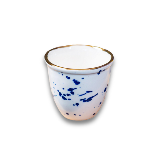 Set of 2 porcelain espresso cups BLUE SPLASHES - ZLATNAporcelain