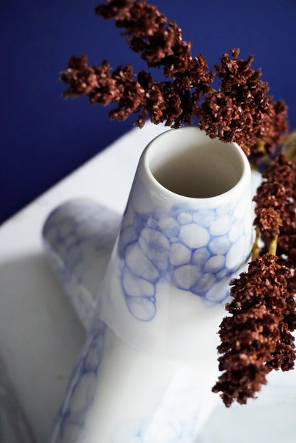 Porcelain Tetrapod Vase Blue Bubbles - ZLATNAporcelain