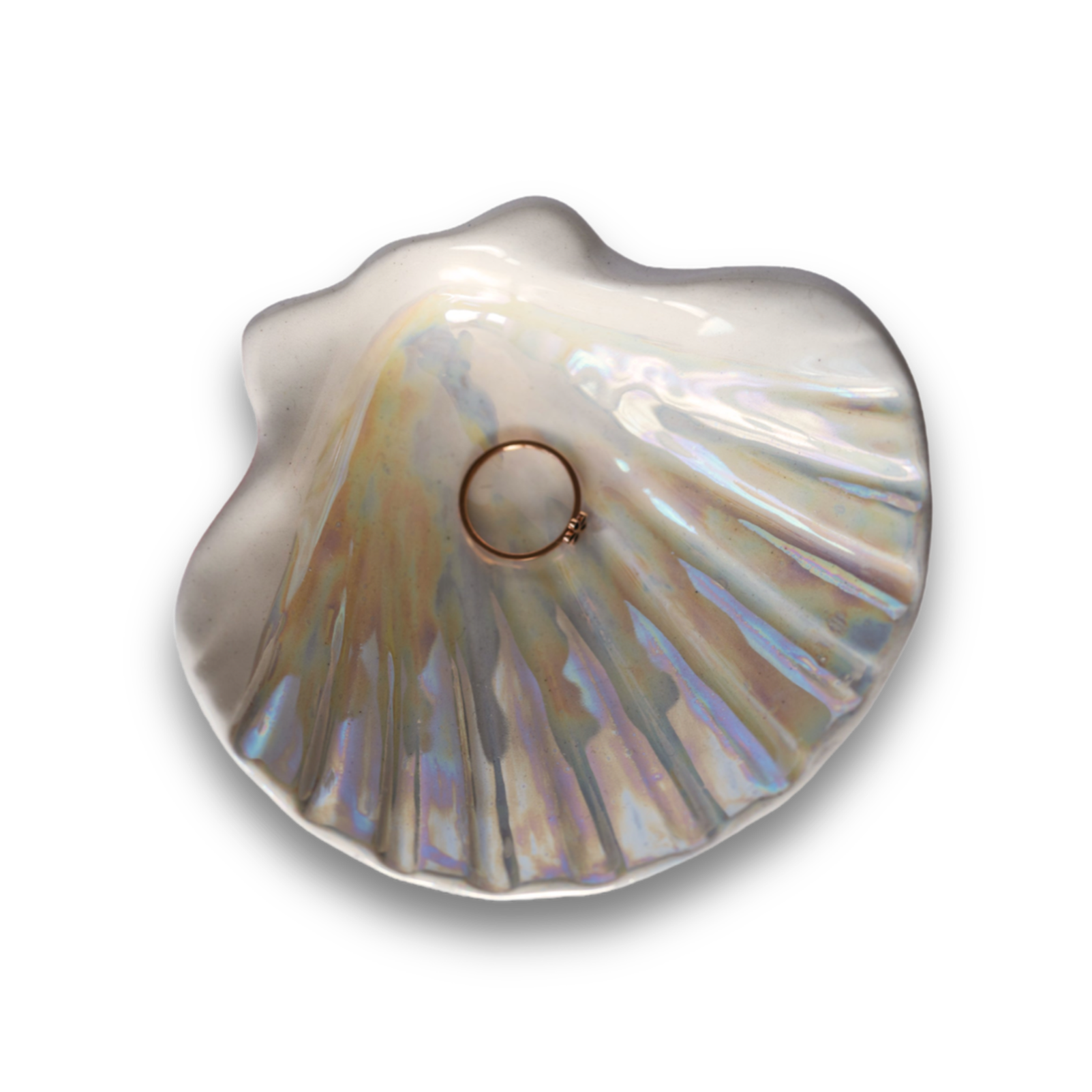 Porcelain seashell jewelry dish PEARL - ZLATNAporcelain