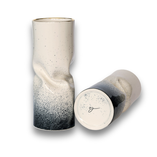 Porcelain Vase Curved Galaxy Ombré - ZLATNAporcelain