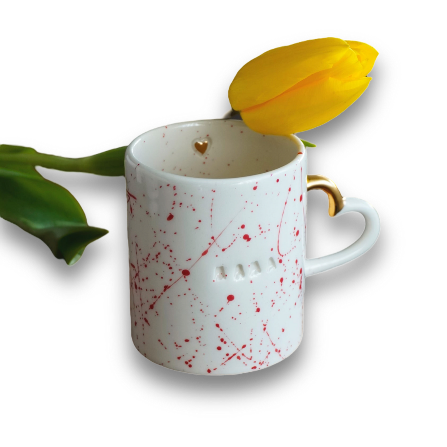 Porcelain cappuccino mug MAMA - ZLATNAporcelain