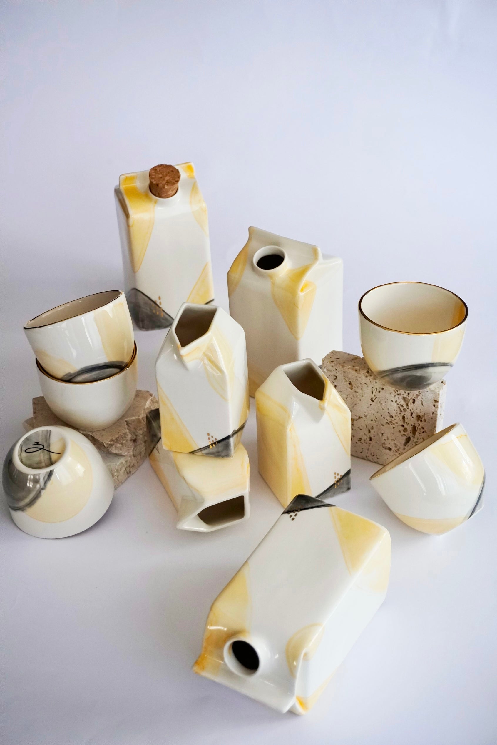 Porcelain Mug Watercolour & Gold - ZLATNAporcelain