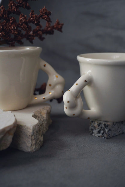Porcelain Espresso Cups Set KNOT - ZLATNAporcelain