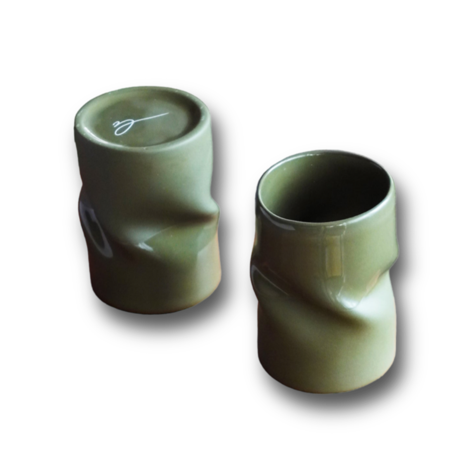 Porcelain cup KHAKI GREEN - ZLATNAporcelain