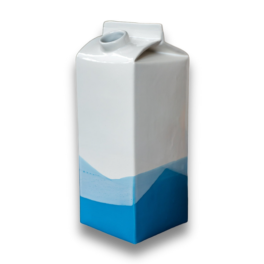 Porcelain milk jug/vase - blue and white ombre - ZLATNAporcelain