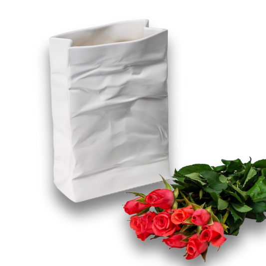 Porcelain Vase Bag White Matte #2 - ZLATNAporcelain