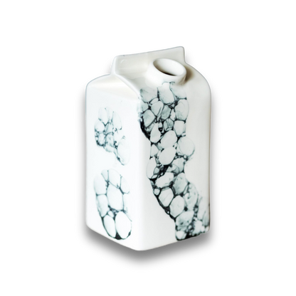 Small Porcelain Milk Jug/Vase Black Bubbles - ZLATNAporcelain
