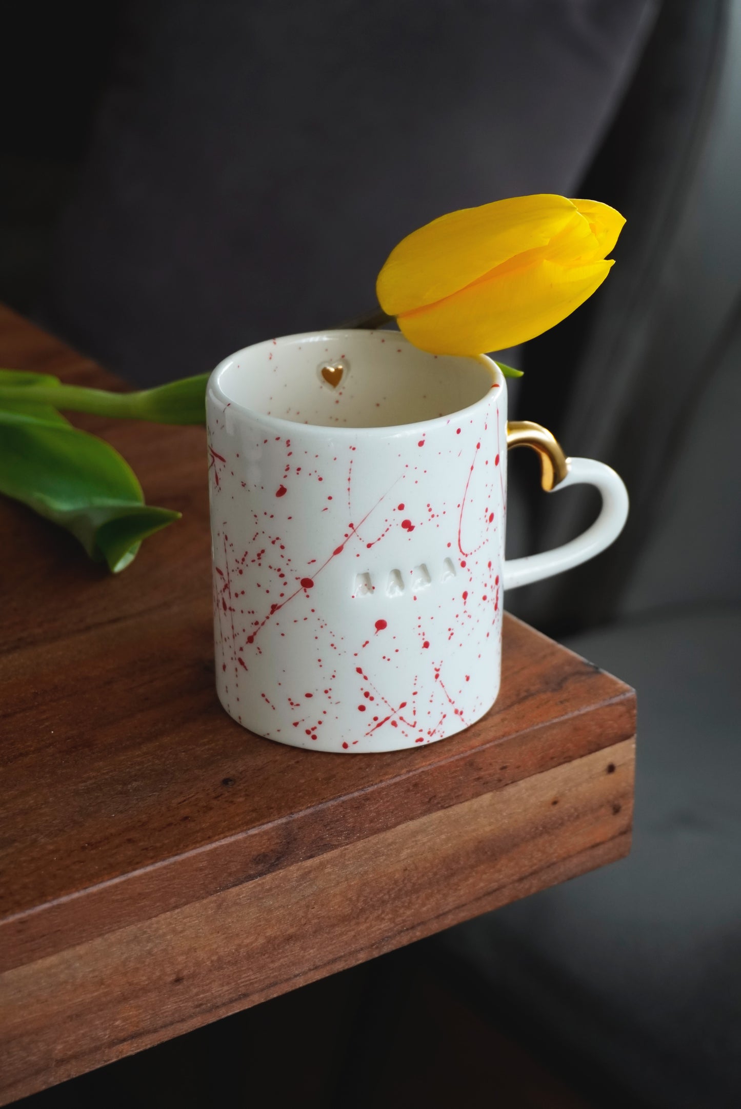 Porcelain cappuccino mug MAMA - ZLATNAporcelain