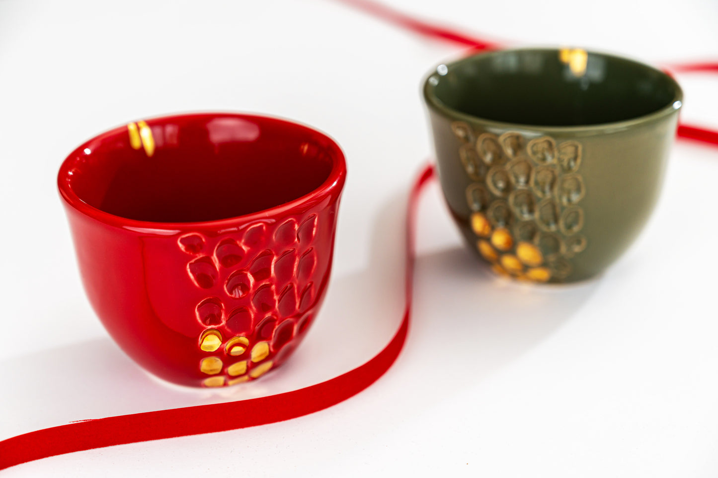 Porcelain cup AMALINA /red/ - ZLATNAporcelain