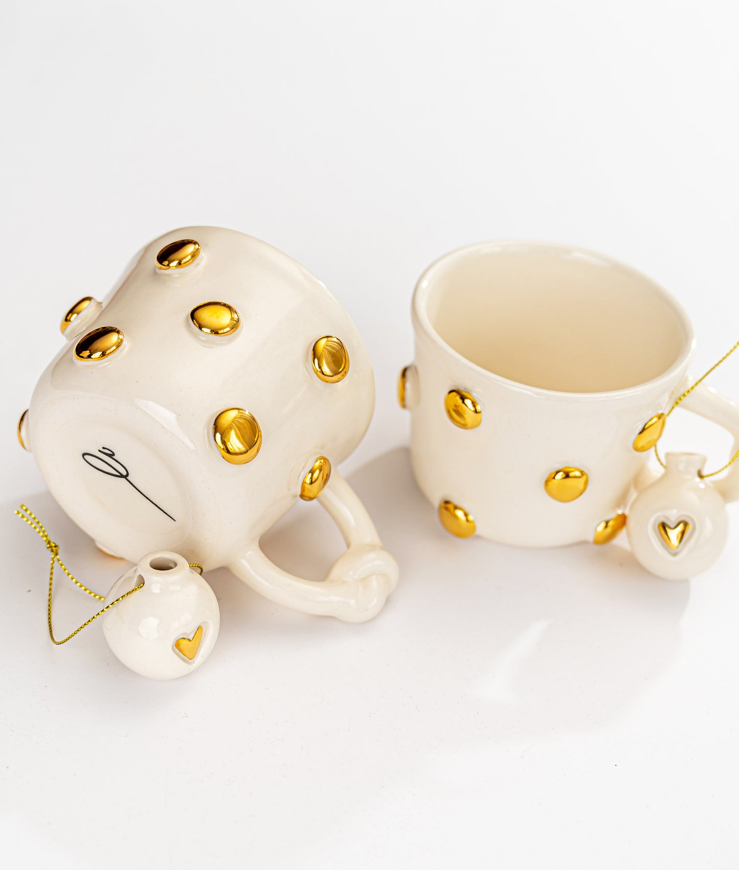 Porcelain 4 pieces gift set WHITE & GOLD - ZLATNAporcelain
