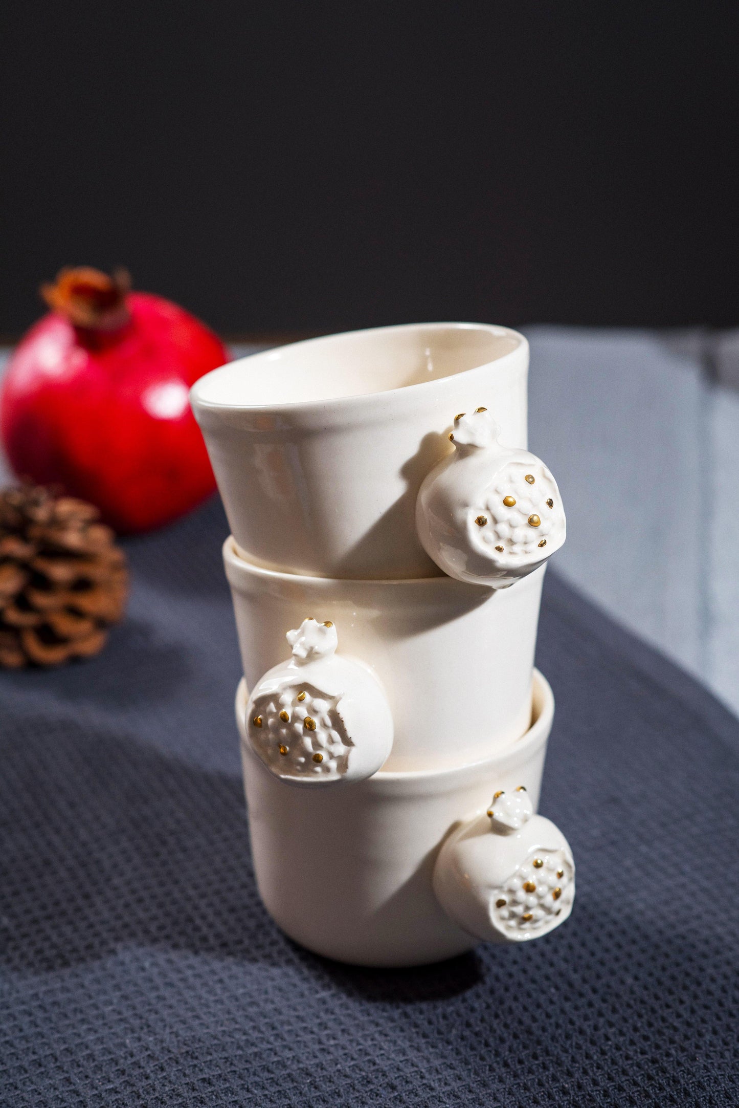 Porcelain modern cup white & gold - ZLATNAporcelain