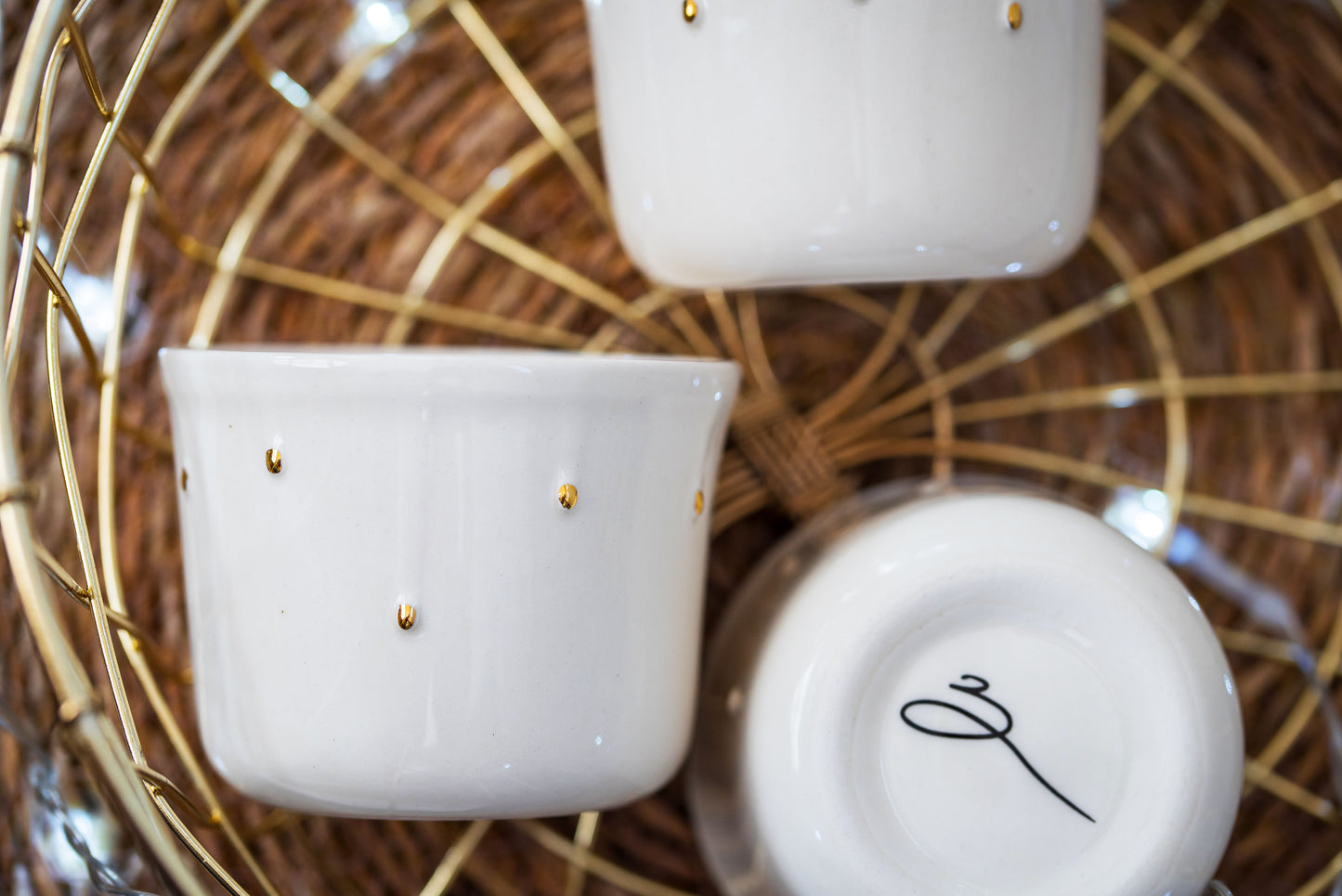 Luxury porcelain cup - Golden drops - ZLATNAporcelain