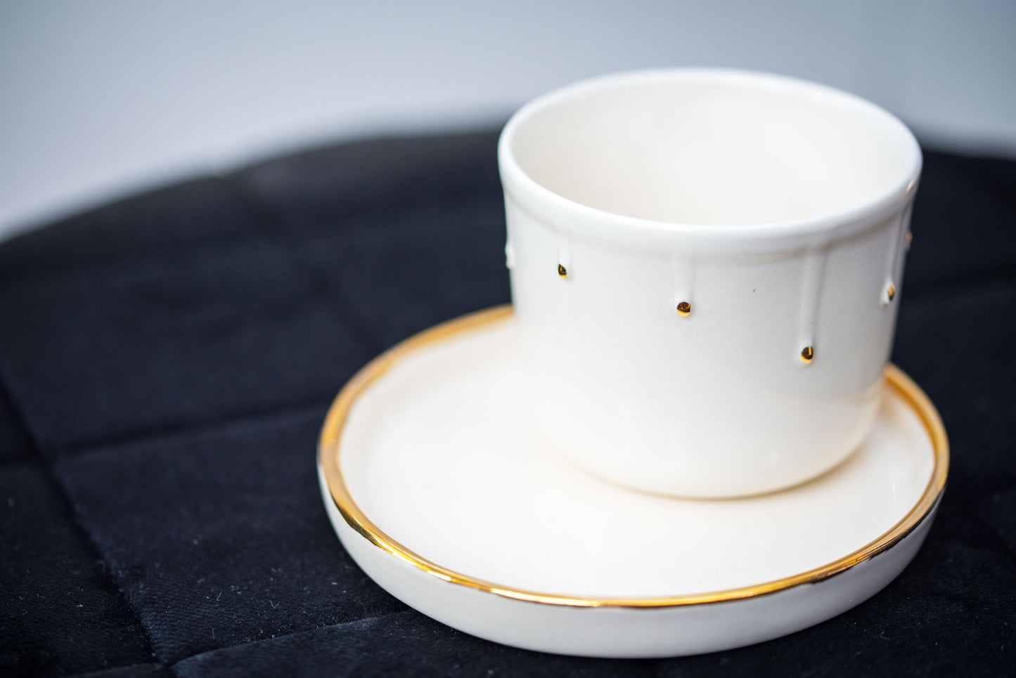 Luxury porcelain cup - Golden drops - ZLATNAporcelain